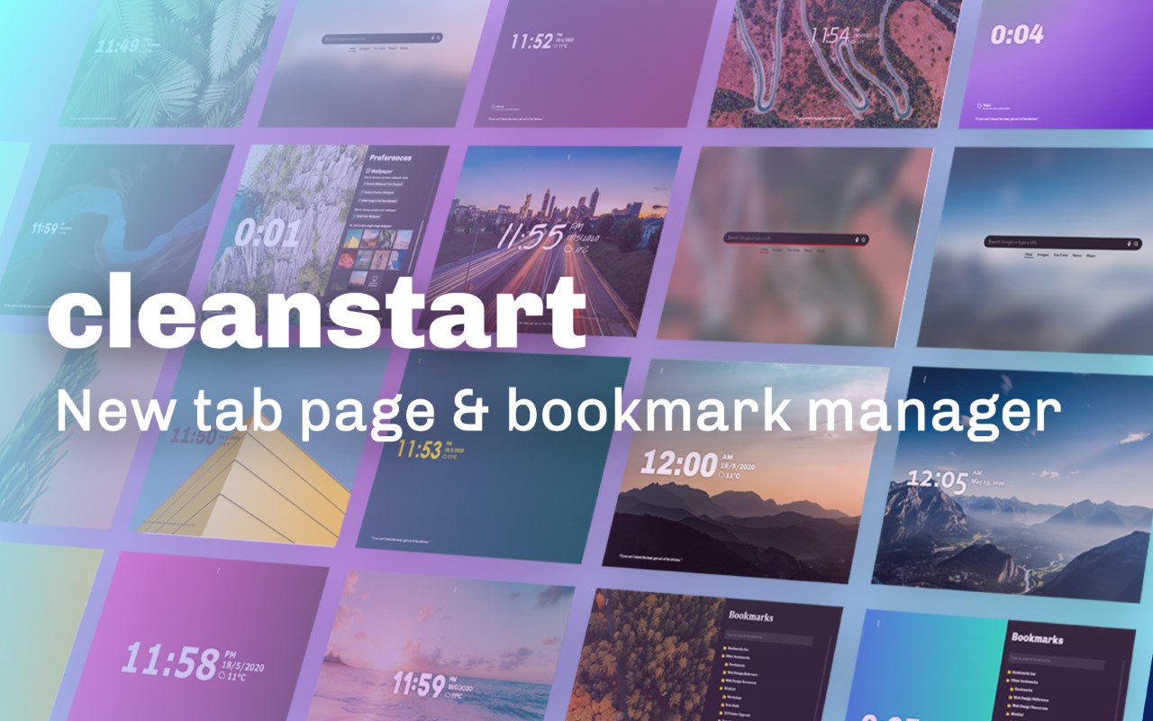 Cleanstart - New Tab Page & Bookmark Manager