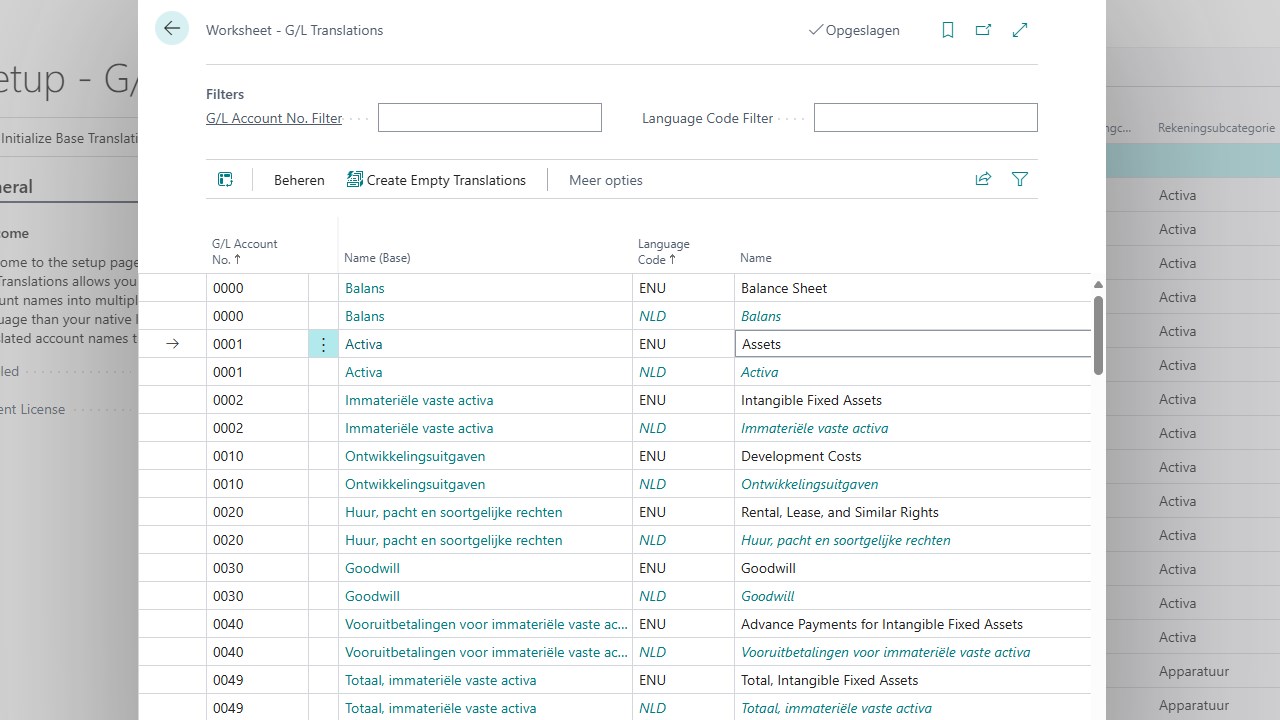 Snapshot 3 of G/L Translations
