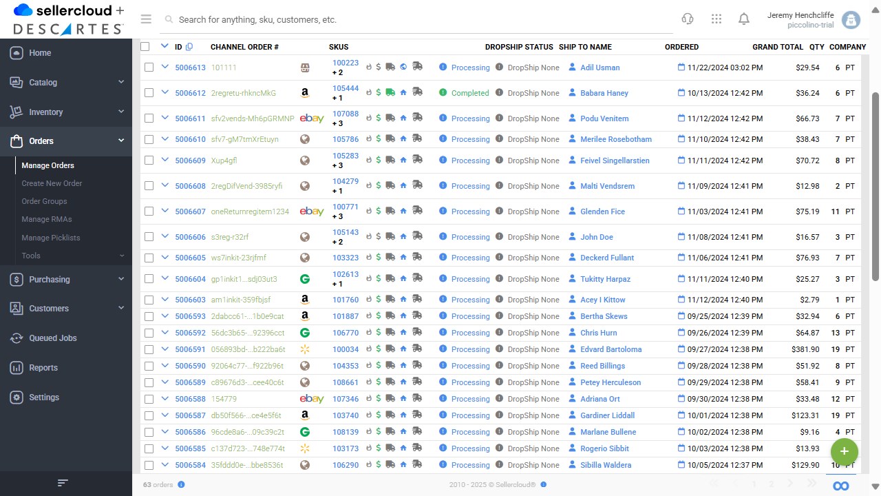 Snapshot 1 of Sellercloud Integration