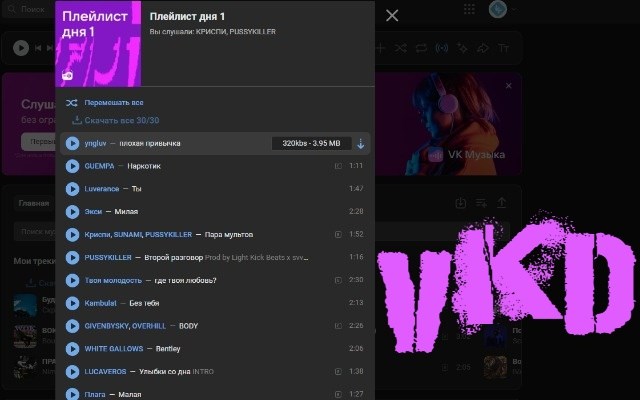 VKD - Download music and video from VK
