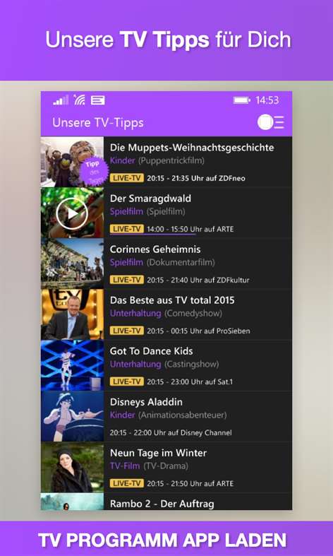 TV Programm App TV.de mit Live TV beziehen – Microsoft Store de-DE