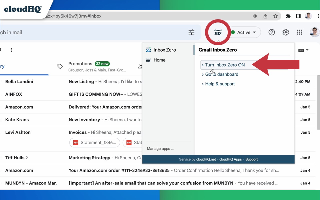 Gmail Inbox Zero by cloudHQ