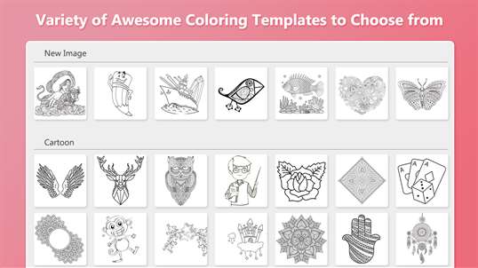 Adult Coloring Book For Stress Relief With Multiple Templates And Kids Design screenshot 3