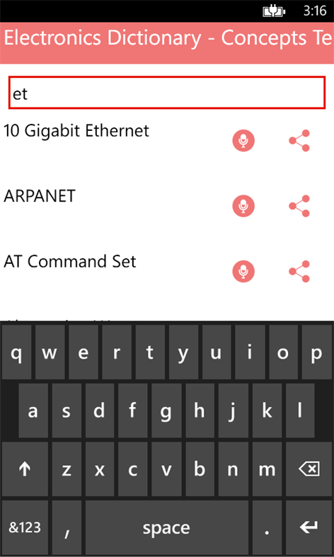 Electronics Dictionary - Concepts Terms Screenshots 2