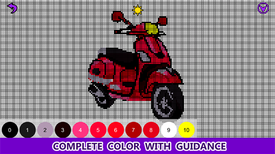 Bikes Color by Number - Pixel Art Coloring Book screenshot 2