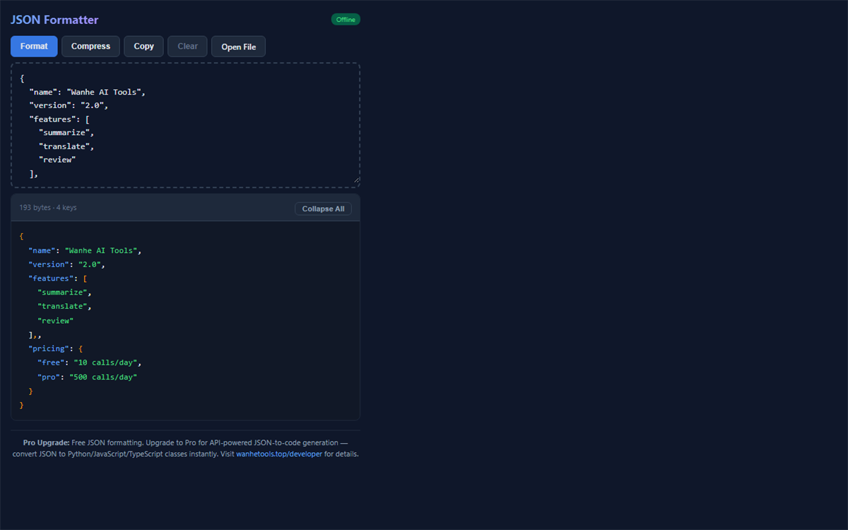 JSON Formatter - Beautify & Validate