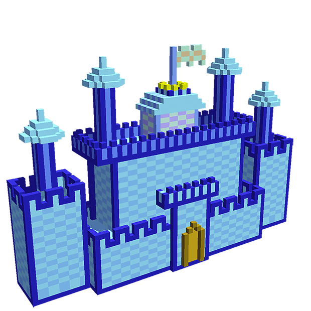 Castle 3D Color by Number - Voxel Coloring Book