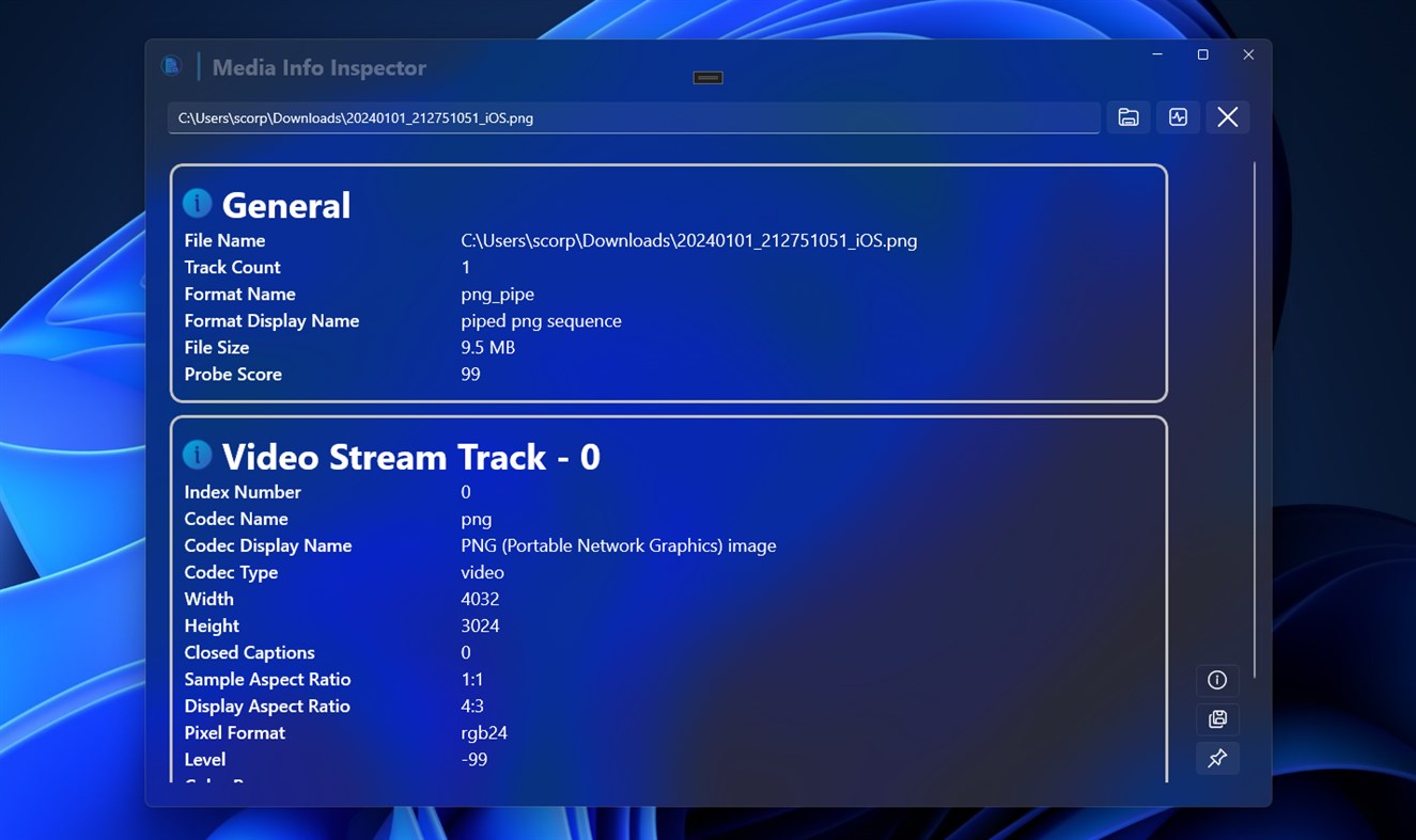 #3. Media Info Inspector - for Video, Audio and Pictures (Windows) 由: parmata