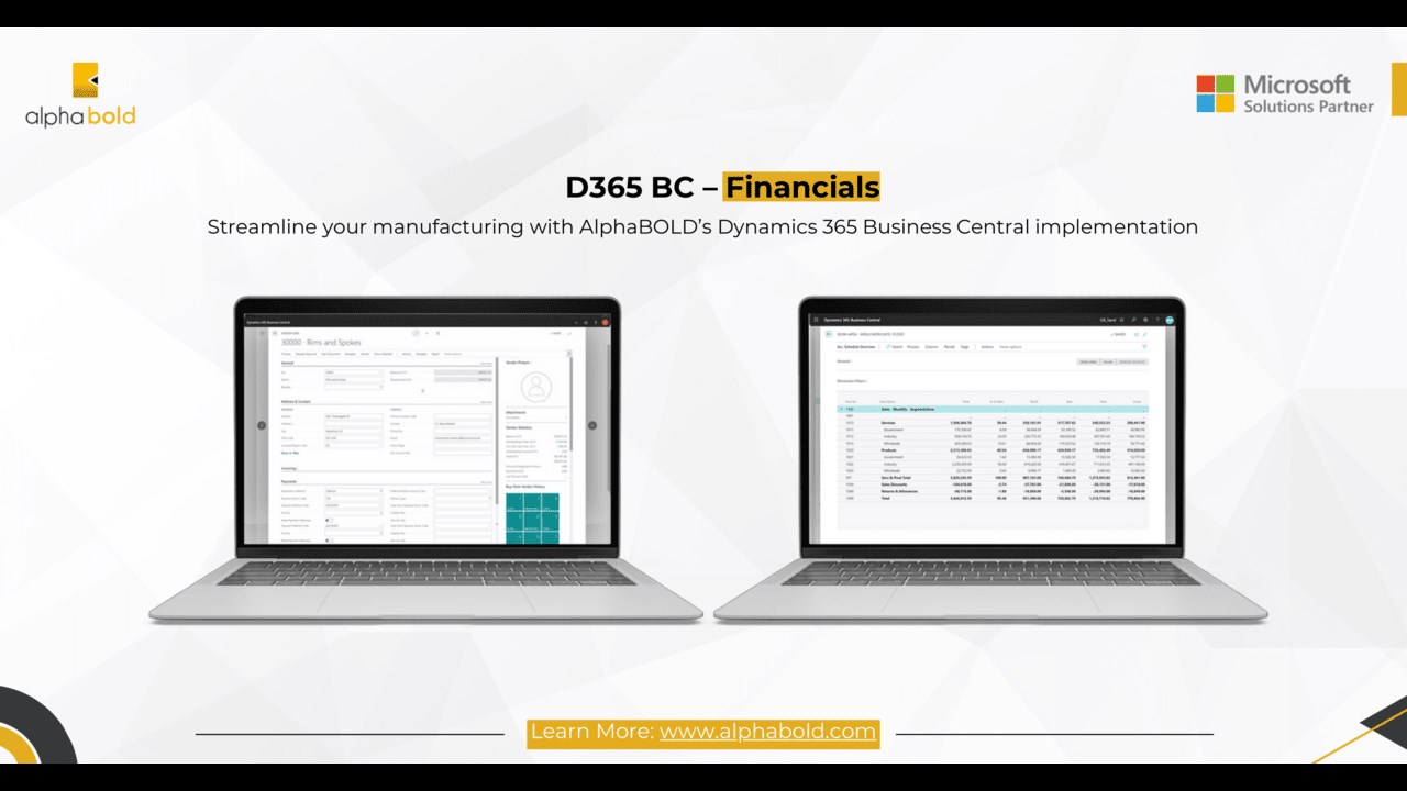 Snapshot 1 of Dynamics 365 BC - Financials : 8-Week Implementation