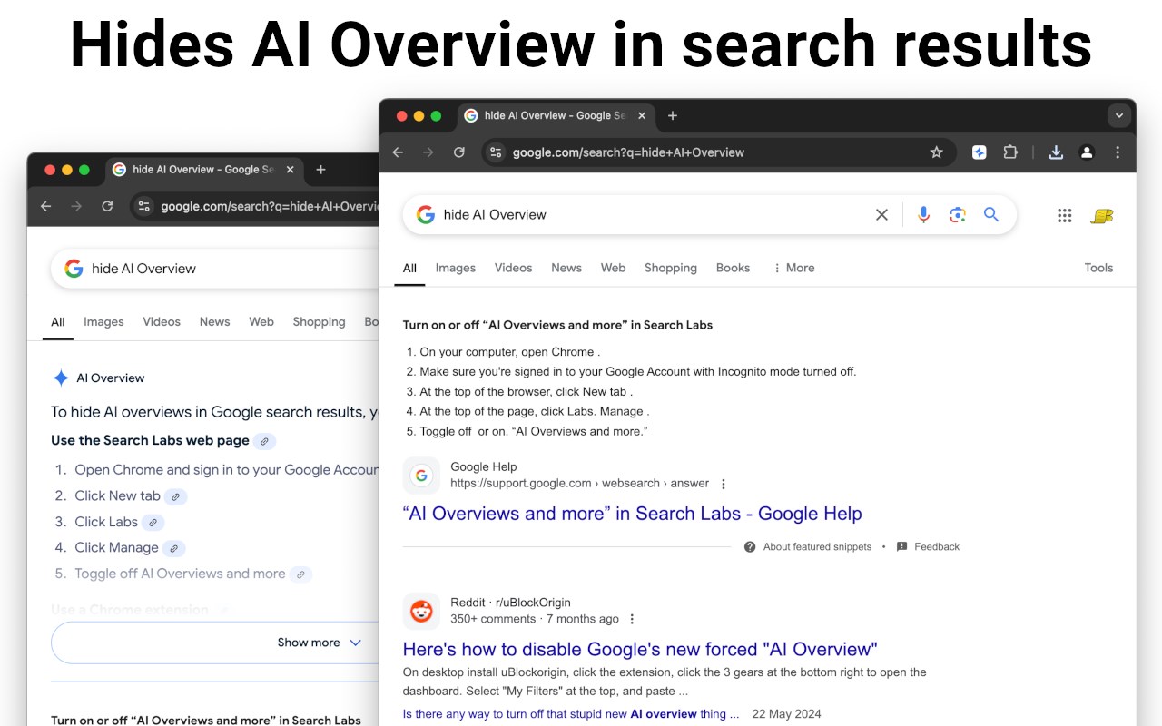 AI Overview Hider for Google