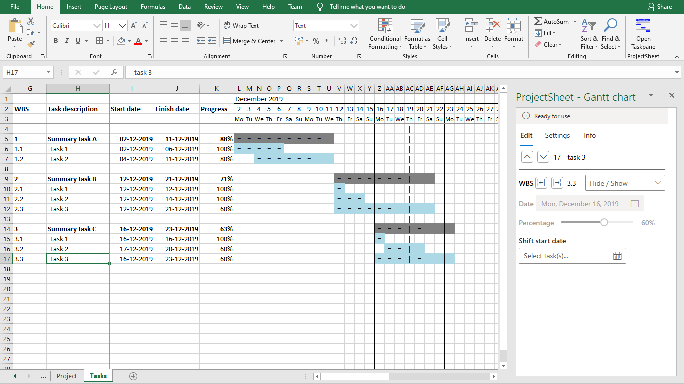 Projectsheet Gantt Chart