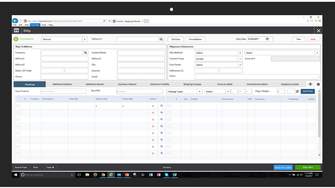 Snapshot 2 of xCarrier Shipping Software for Dynamics 365 FO
