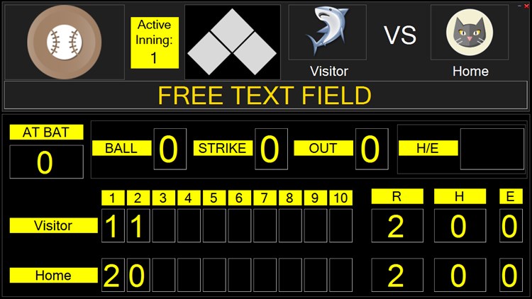 Eguasoft Baseball Softball Scoreboard - PC - (Windows)