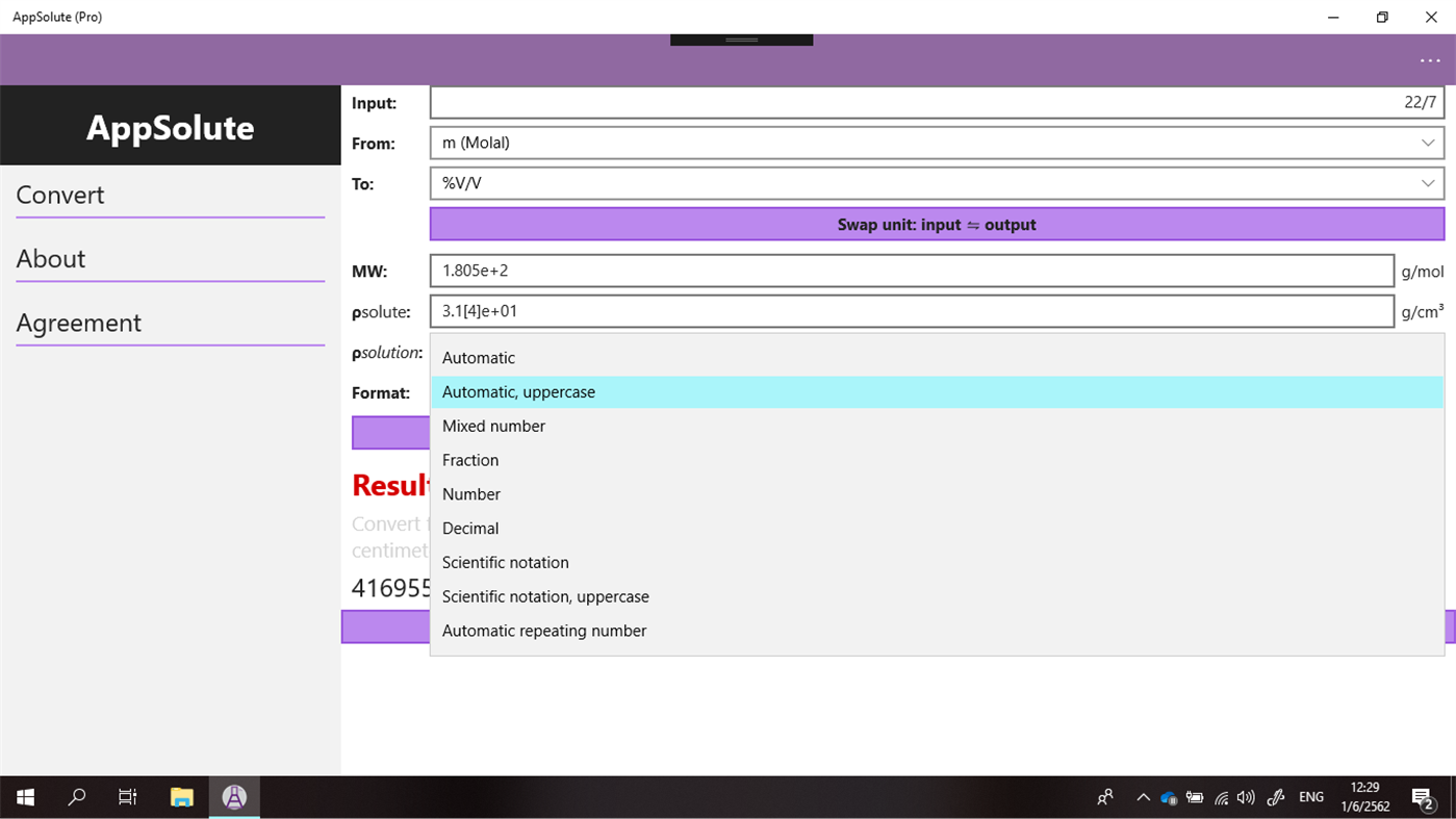 #3. AppSolute (Pro): the Concentration converter (Windows) 来自: Kanokkul, Sinkanok Groups