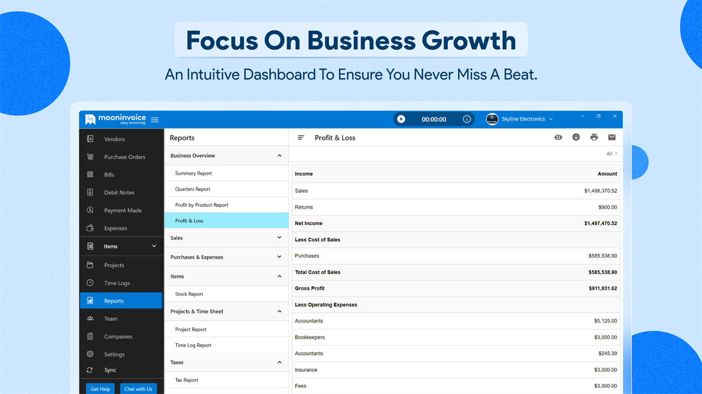 #6. Invoice Maker & Estimate Creator by Moon Invoice (Windows) 来自: Moon Technolabs Pvt. Ltd.
