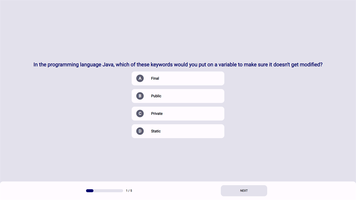 #1. Trivia App (Windows) بواسطة: Javier Ferrer SB