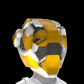 Sci-Fi Armor Helmet - Gold and White