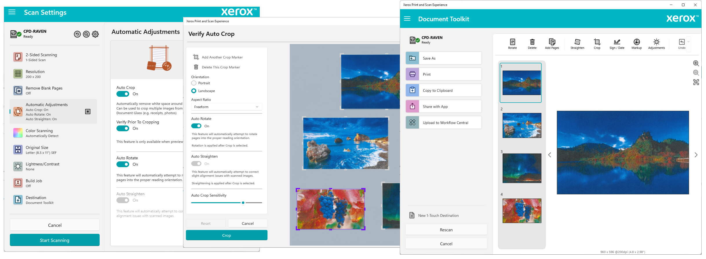 Xerox Print and Scan Experience screenshot