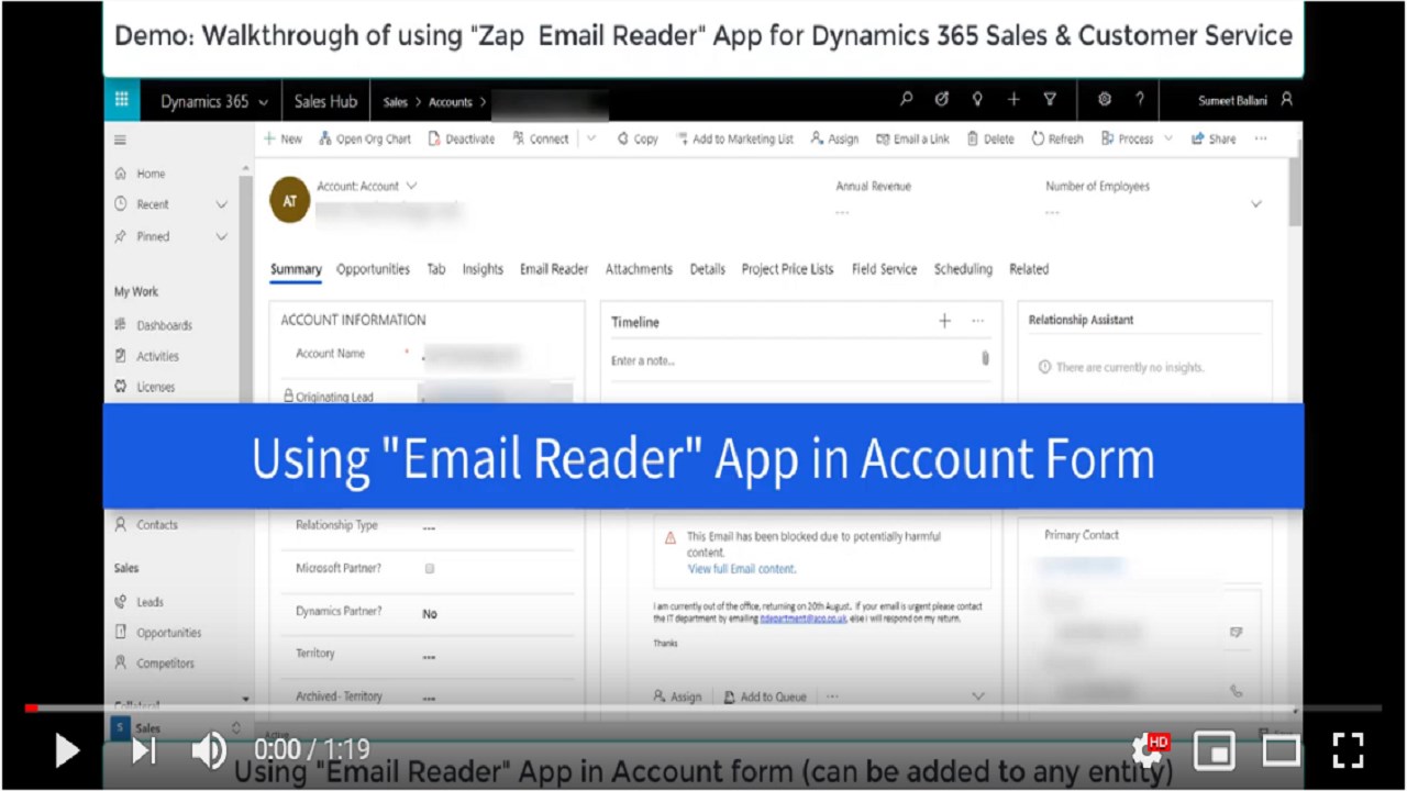 Snapshot 1 of Zap Email Reader