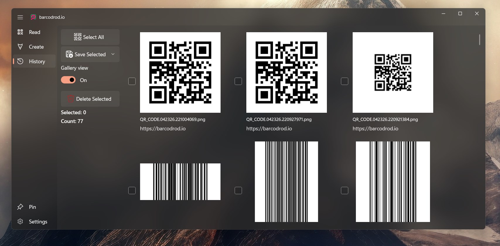 barcodrod.io: QR code and barcode toolkit screenshot