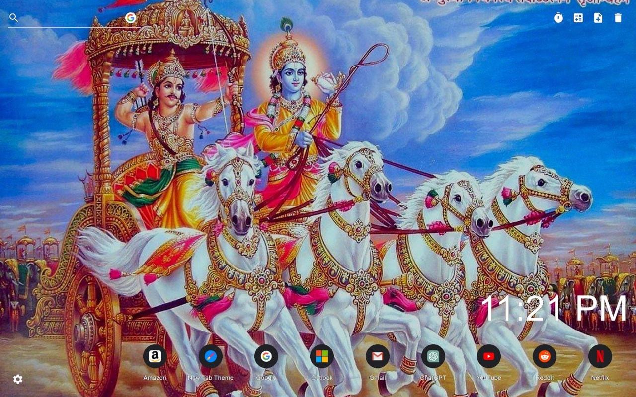 Arjuna Wallpaper New Tab