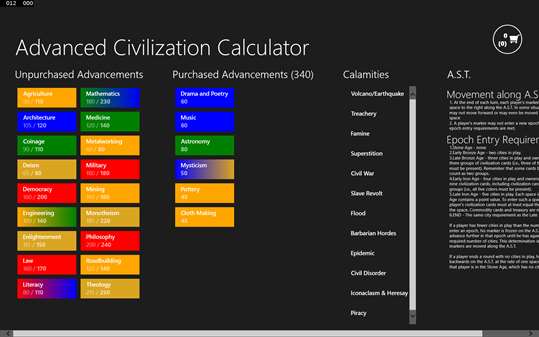 Advanced Civilization Calculator screenshot 1