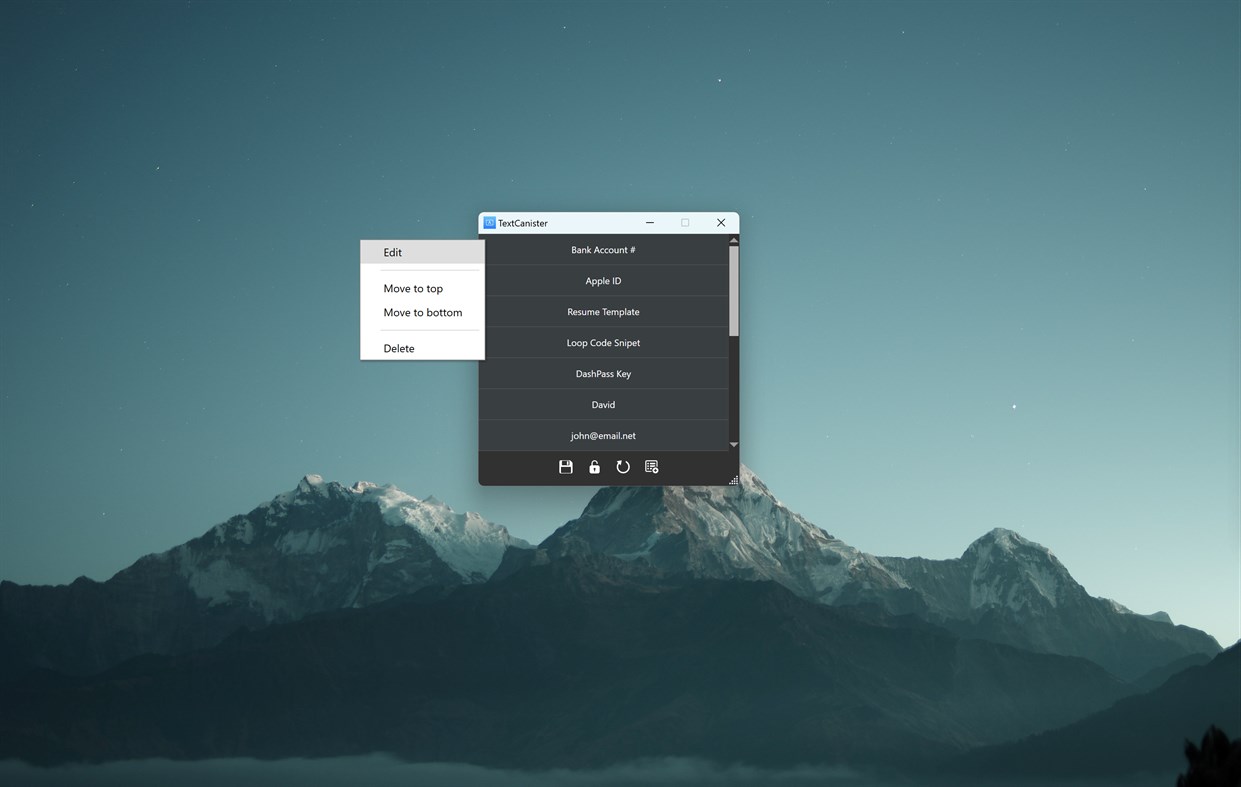 #3. TextCanister - Quick Access Text (Windows) 由: EvlarSoft LLC