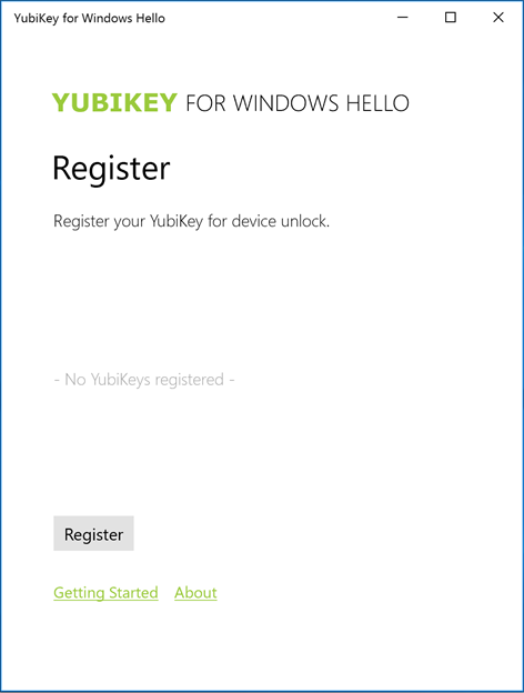 YubiKey for Windows Hello Screenshots 1
