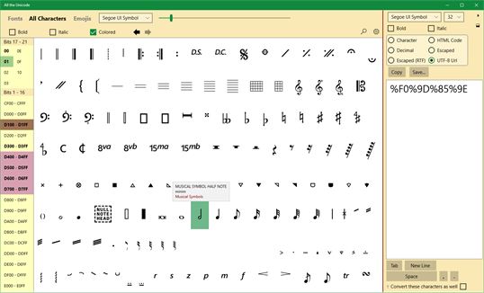 All the Unicode screenshot 6