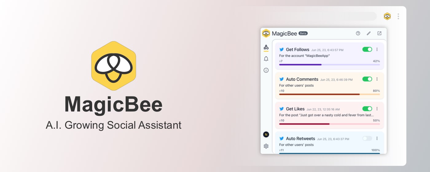MagicBee - A.I. Growing Social Assistant marquee promo image
