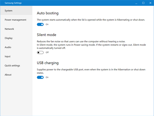Samsung Settings screenshot 1