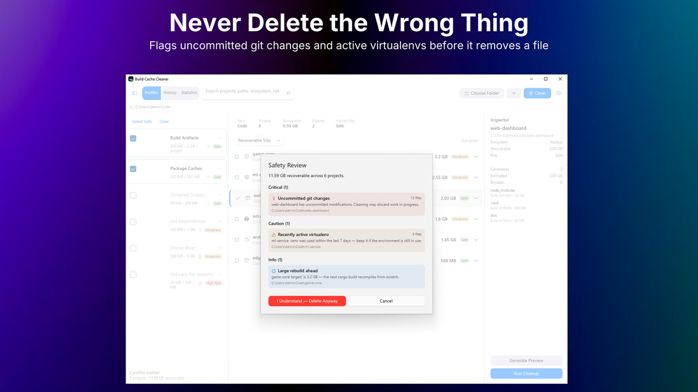 #3. Build Cache Cleaner (Windows) di: Rodrigo Dutra de Oliveira