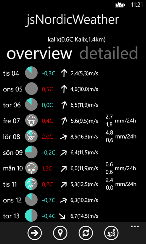 jsNordicWeather Screenshots 1