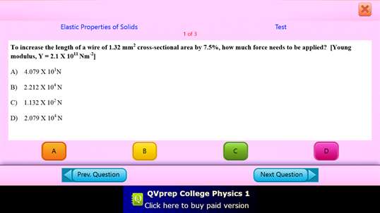 QVprep Lite College Physics Volume 1 screenshot 9