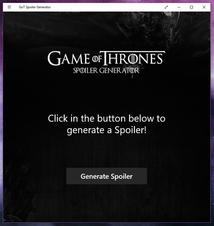 #1. GoT Spoiler Generator (Windows) 由: M1911