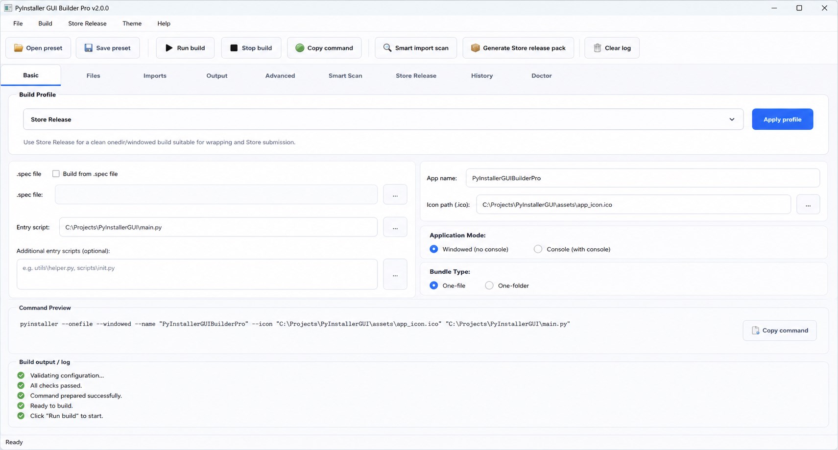 PyInstaller screenshot