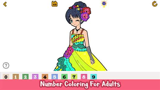 Princess Glitter Color By Number - Girls Coloring Book screenshot 4