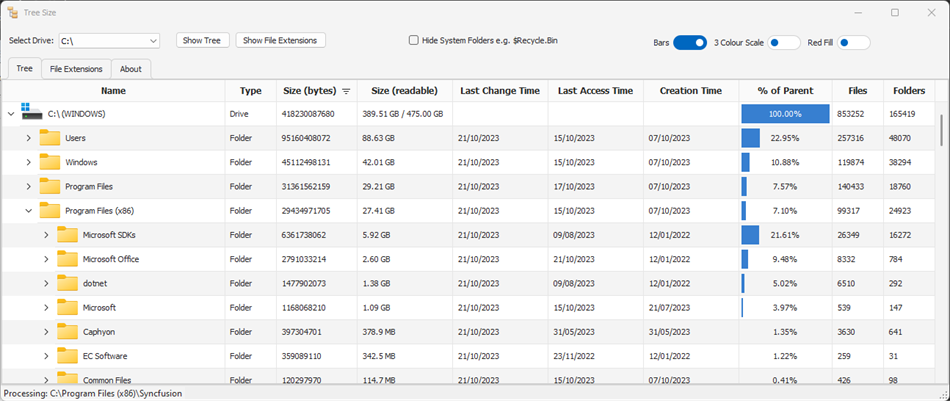 Tree Size (Windows) di: PC Assist Software