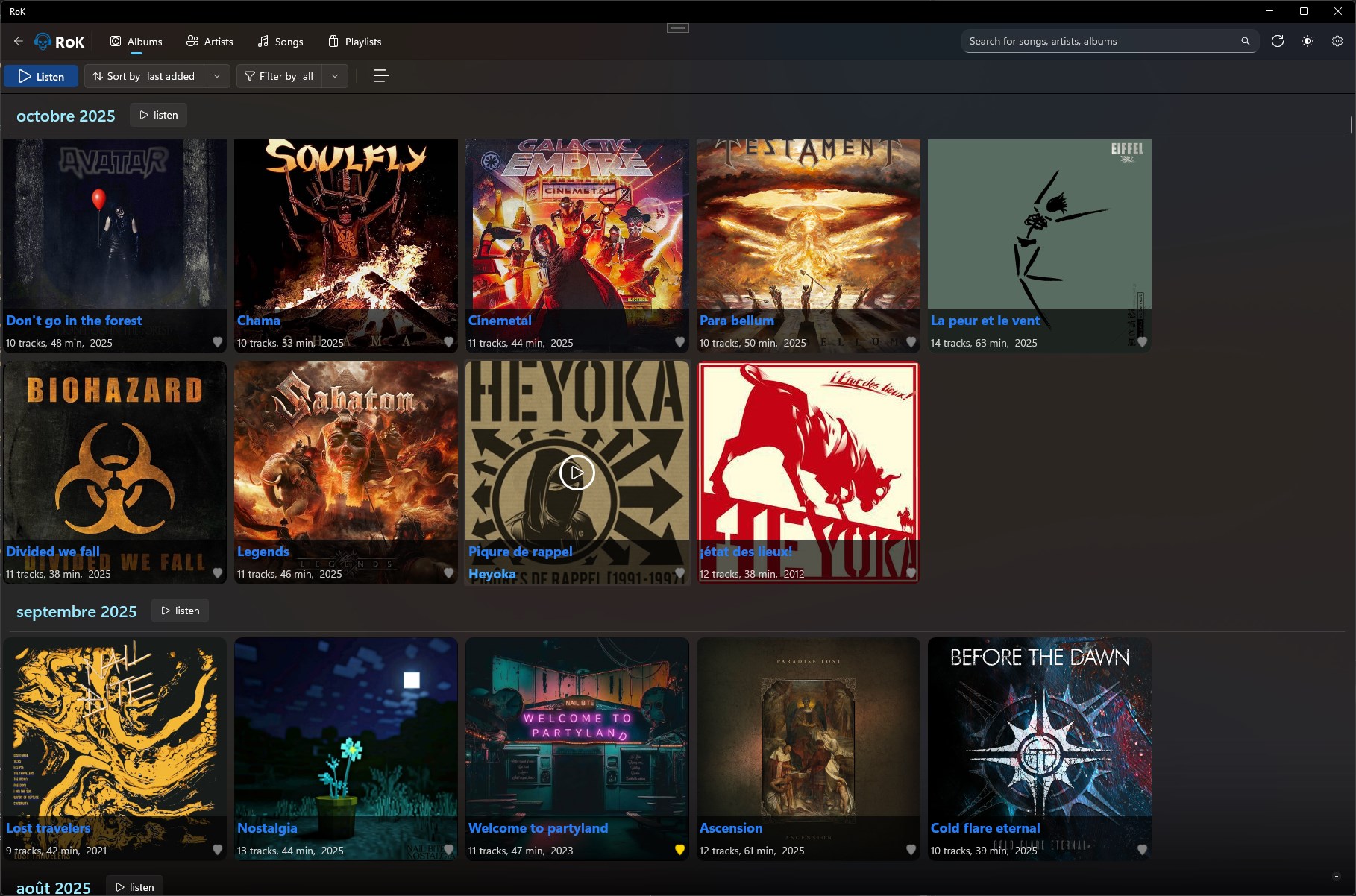 Rok musicplayer screenshot