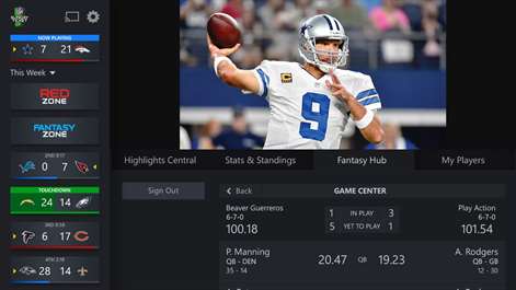 Screenshot: Keep tabs on your NFL.com fantasy players without missing any live action