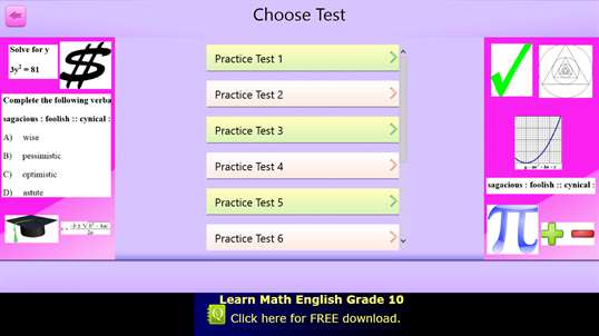 QVprep Lite Math English Grade 9 screenshot 3