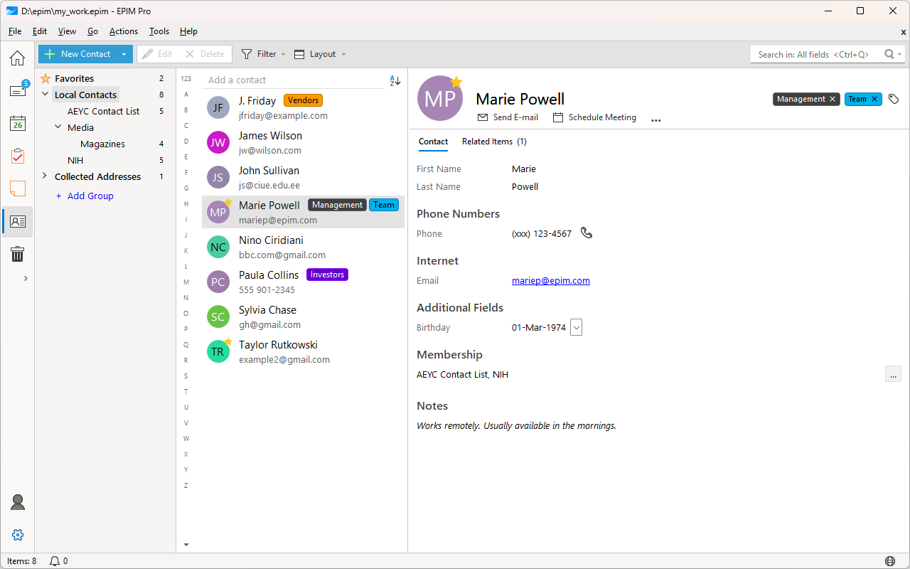 EPIM Pro screenshot