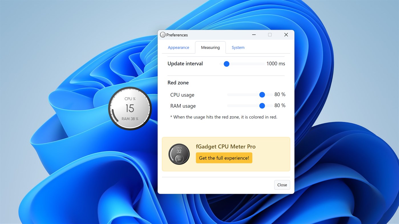 #6. fGadget CPU Meter Lite (Windows) 由: futomi Co., Ltd.