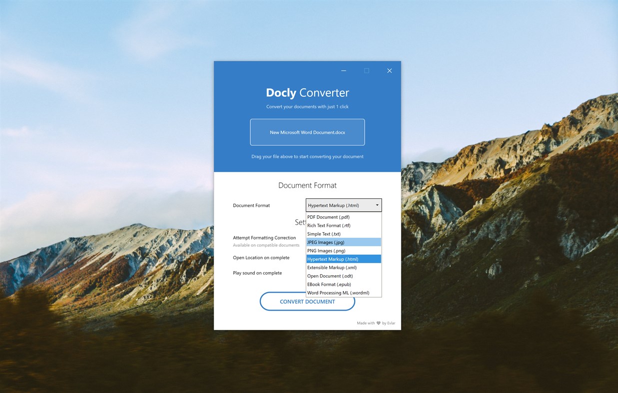#2. 1 Click Document Converter (Windows) By: EvlarSoft LLC