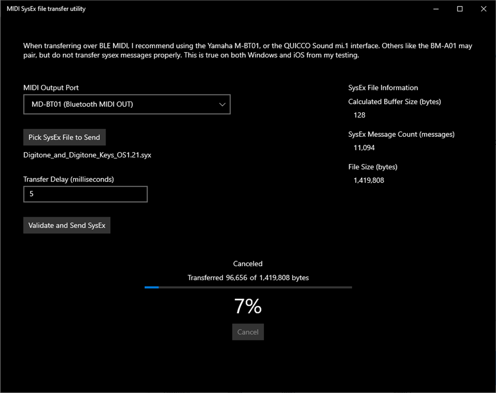 #3. MIDI SysEx Transfer Utility (Windows) 来自: 10rem.net - Pete Brown