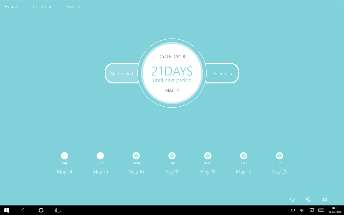 Трекер виндовс 10. Period Tracker.