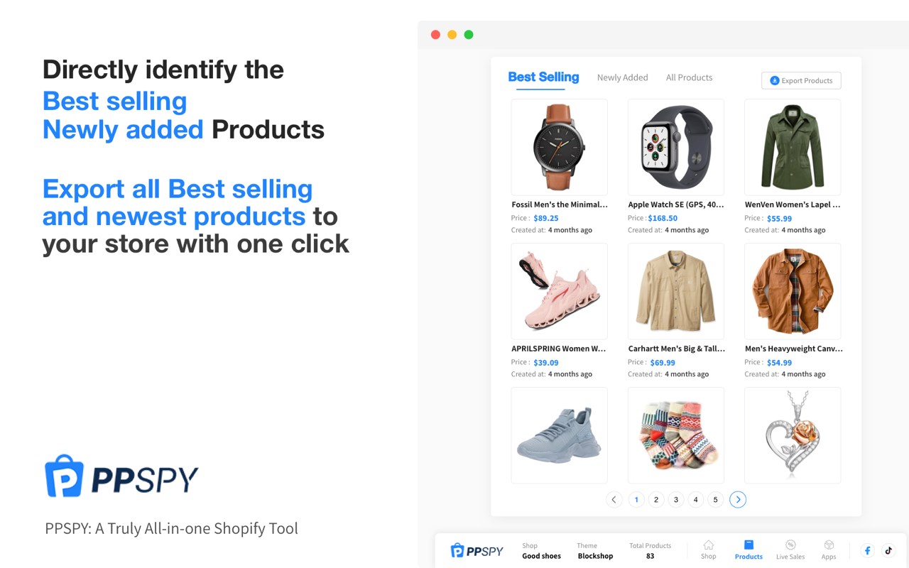 PPSPY-#1 Shopify analytics & dropship tool