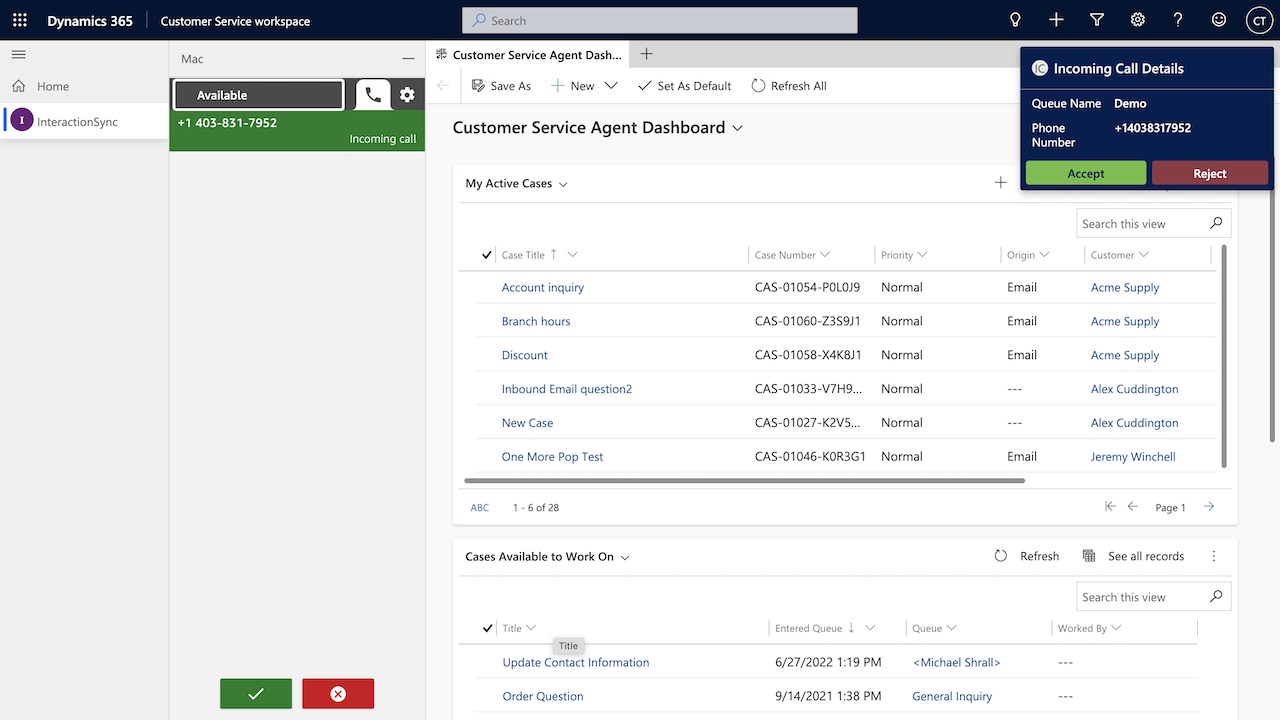Snapshot 2 of InteractionSync for Amazon Connect from TTEC Digital