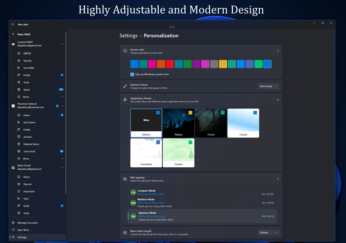 #3. Wino Mail (Windows) 由: Burak Kaan Köse