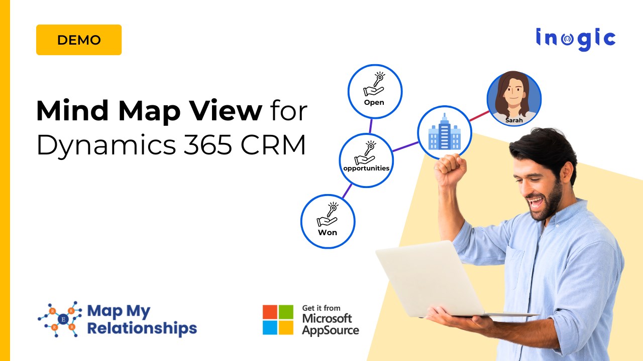 Snapshot 1 of Mind Map View of Relationships/Connections between Dynamics 365 CRM Records - Map My Relationships